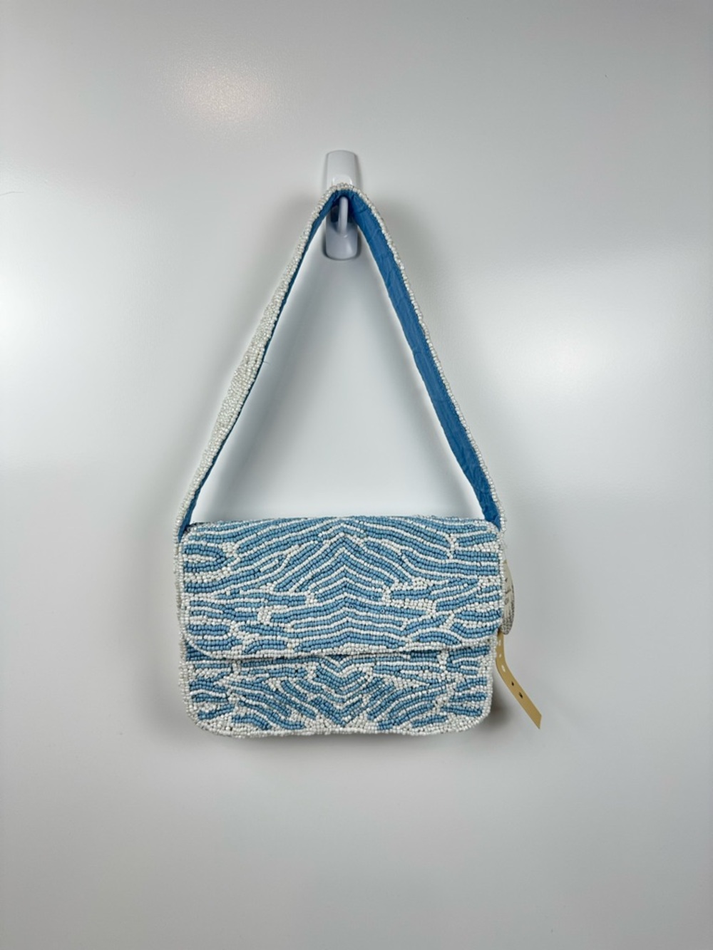 Viral Studio 12 Hand Beaded Blue/White Wave Pattern Shoulder Bag India TikTok